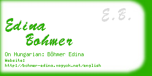 edina bohmer business card